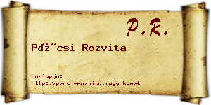 Pécsi Rozvita névjegykártya
